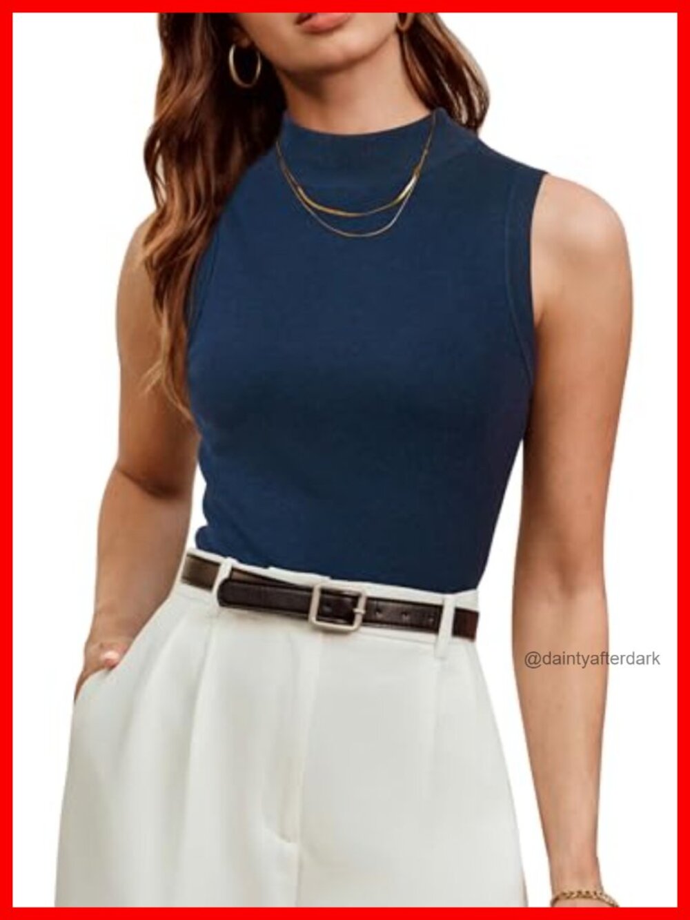 Wool Blend Mock Neck Sweater Tank Sleeveless Ribbed Business Casual